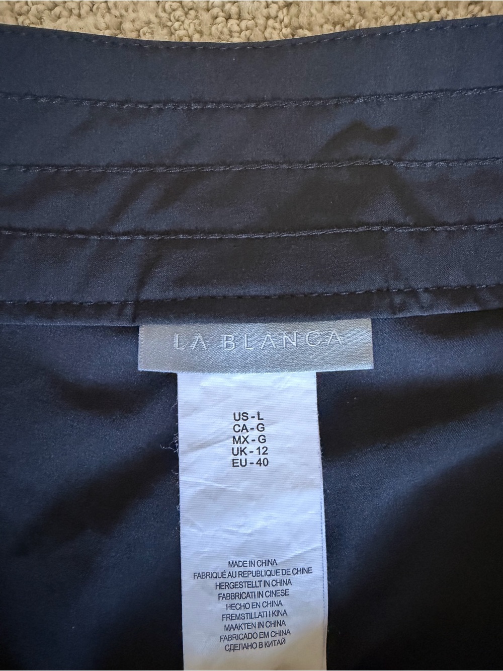 La Blanca Black Lace-Up Bermuda Swim Shorts - SIZE 10 - Picture 8 of 8